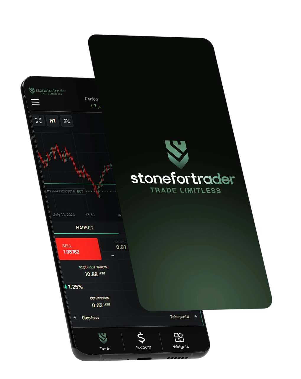 Stonefort trading app mobile screens